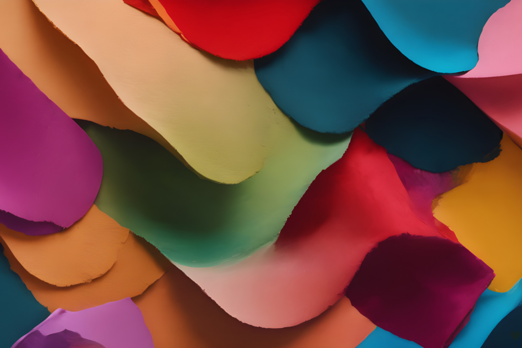 Personal colour analysis: shavings of clay in a variety of colours arranged in an abstract pattern.